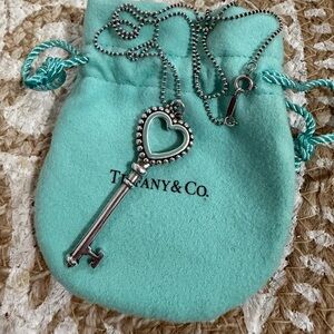 Tiffany & Co. Silver Heart Key Pendant